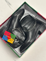 Lazamani Damen Leder Stiefeletten Schwarz mit Nieten Gr. 38 Vinted