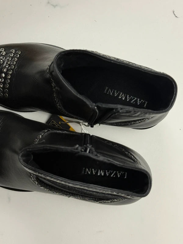 Lazamani Damen Leder Stiefeletten Schwarz mit Nieten Gr. 38 Vinted