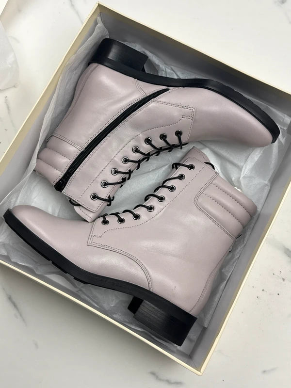 Högl Damen Leder Stiefeletten Grau Flieder Gr. 37,5