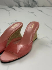 Next Damen Keilabsatz Sandalen Rosa Transparent Gr. 38