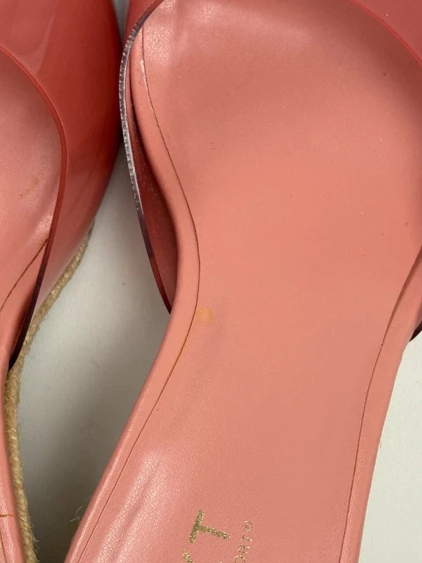 Next Damen Keilabsatz Sandalen Rosa Transparent Gr. 38