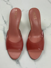 Next Damen Keilabsatz Sandalen Rosa Transparent Gr. 38
