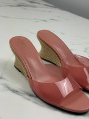 Next Damen Keilabsatz Sandalen Rosa Transparent Gr. 38