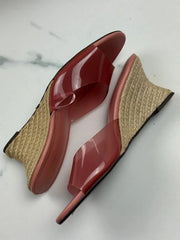 Next Damen Keilabsatz Sandalen Rosa Transparent Gr. 38