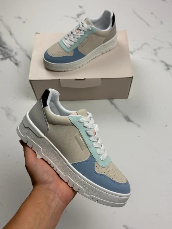 Liu Jo Damen Sneaker Beige Blau Mint Gr. 35