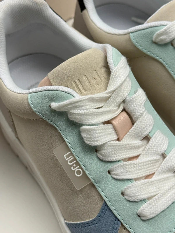 Liu Jo Damen Sneaker Beige Blau Mint Gr. 35