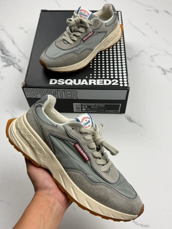 Dsquared2 Sprinter Herren Sneaker Grau Gr. 43 Made in Italy