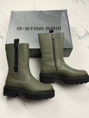 G-Star RAW Kafey PFM HGH Damen Leder Boots Schwarz Olivgrün Gr. 36