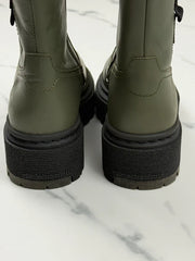 G-Star RAW Kafey PFM HGH Damen Leder Boots Schwarz Olivgrün Gr. 36