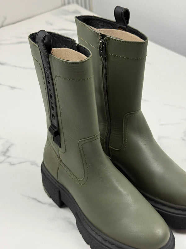G-Star RAW Kafey PFM HGH Damen Leder Boots Schwarz Olivgrün Gr. 36