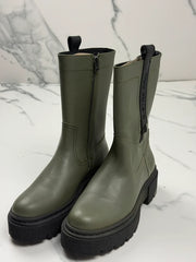 G-Star RAW Kafey PFM HGH Damen Leder Boots Schwarz Olivgrün Gr. 36