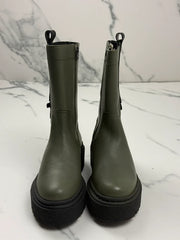 G-Star RAW Kafey PFM HGH Damen Leder Boots Schwarz Olivgrün Gr. 36
