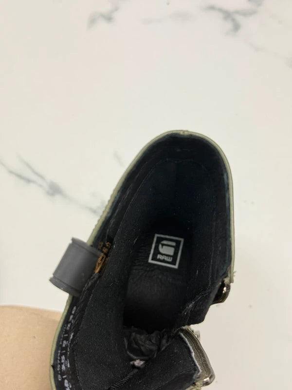 G-Star RAW Kafey PFM HGH Damen Leder Boots Schwarz Olivgrün Gr. 36