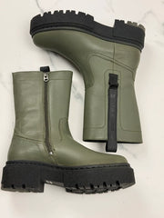 G-Star RAW Kafey PFM HGH Damen Leder Boots Schwarz Olivgrün Gr. 36