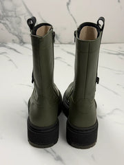 G-Star RAW Kafey PFM HGH Damen Leder Boots Schwarz Olivgrün Gr. 36