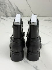 Liu Jo Arabella 1 Damen Chunky Boots Schwarz mit Ketten Gr. 35