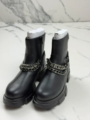 Liu Jo Arabella 1 Damen Chunky Boots Schwarz mit Ketten Gr. 35