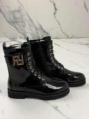 Högl Damen Lackleder Schnürboots Schwarz Gr. 36 / UK 3,5
