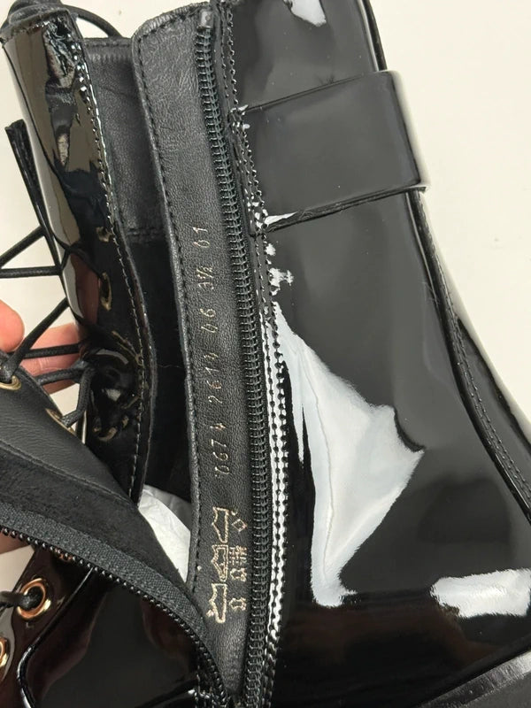 Högl Damen Lackleder Schnürboots Schwarz Gr. 36 / UK 3,5