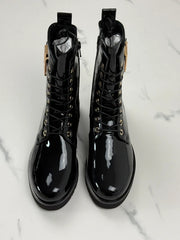 Högl Damen Lackleder Schnürboots Schwarz Gr. 36 / UK 3,5