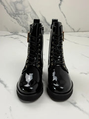 Högl Damen Lackleder Schnürboots Schwarz Gr. 36 / UK 3,5