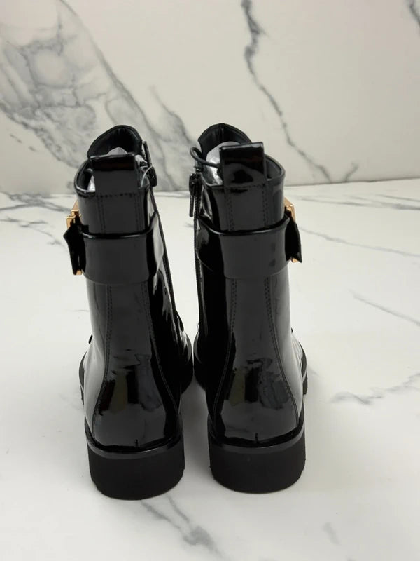 Högl Damen Lackleder Schnürboots Schwarz Gr. 36 / UK 3,5