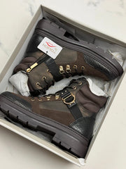 Tamaris Damen Schnürboots Braun mit Gold-Details Gr. 39