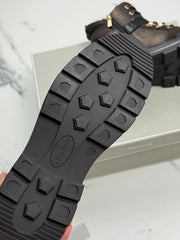 Tamaris Damen Schnürboots Braun mit Gold-Details Gr. 39