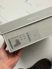 Tamaris Damen Schnürboots Braun mit Gold-Details Gr. 39