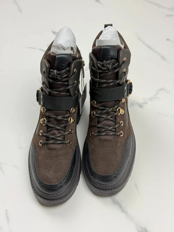 Tamaris Damen Schnürboots Braun mit Gold-Details Gr. 39