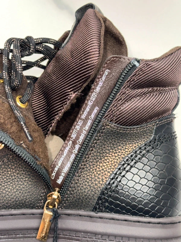 Tamaris Damen Schnürboots Braun mit Gold-Details Gr. 39