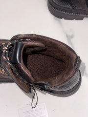 Tamaris Damen Schnürboots Braun mit Gold-Details Gr. 39