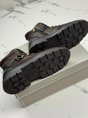 Tamaris Damen Schnürboots Braun mit Gold-Details Gr. 39
