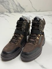 Tamaris Damen Schnürboots Braun mit Gold-Details Gr. 39
