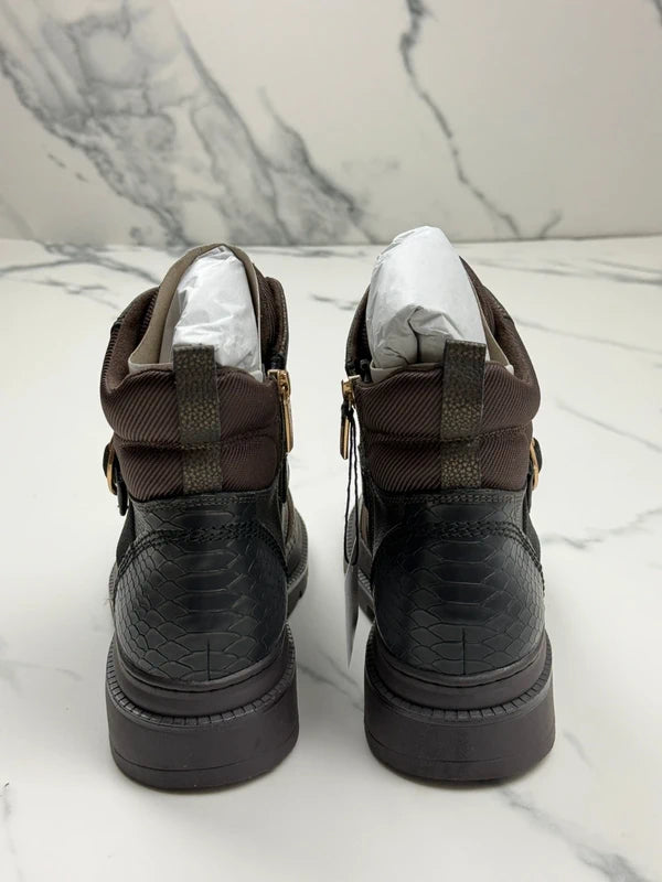 Tamaris Damen Schnürboots Braun mit Gold-Details Gr. 39