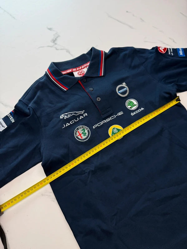 AvD Oldtimer Grand Prix 2018 Langarm Poloshirt Dunkelblau Gr. XS 100% Baumwolle