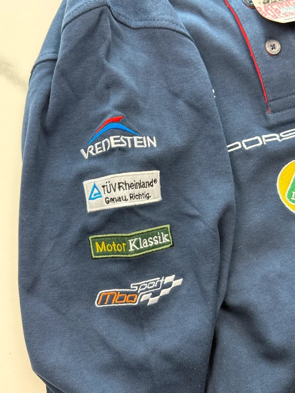 AvD Oldtimer Grand Prix 2018 Langarm Poloshirt Dunkelblau Gr. XS 100% Baumwolle