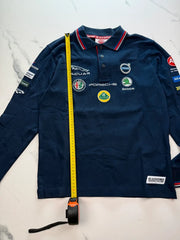 AvD Oldtimer Grand Prix 2018 Langarm Poloshirt Dunkelblau Gr. XS 100% Baumwolle