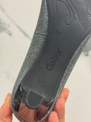 Gabor Damen Pumps Silber Metallic Glitzer Gr. 37,5 Elegant