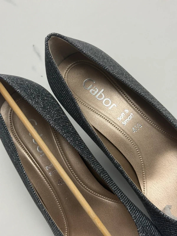 Gabor Damen Pumps Silber Metallic Glitzer Gr. 37,5 Elegant