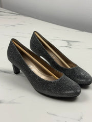 Gabor Damen Pumps Silber Metallic Glitzer Gr. 37,5 Elegant
