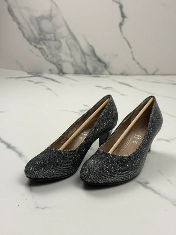 Gabor Damen Pumps Silber Metallic Glitzer Gr. 37,5 Elegant