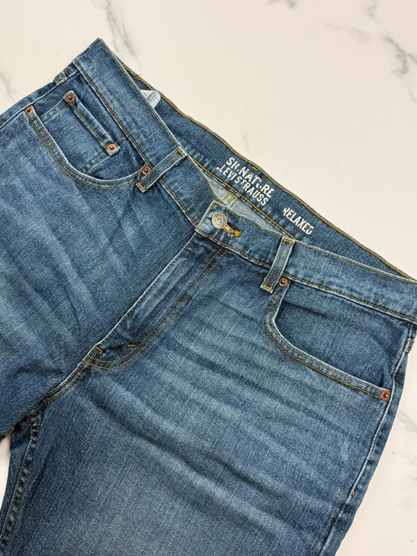 Levi’s Signature Herren Jeans Blau W36 L32 Relaxed Fit Stretch