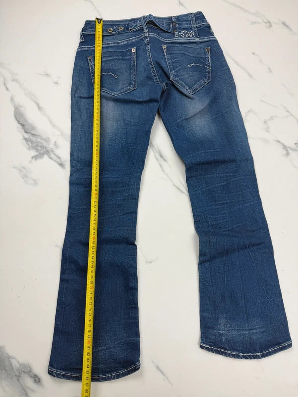 G-Star Damen Jeans Blau Gr. S W27 Bootcut 98% Baumwolle Made in Italy