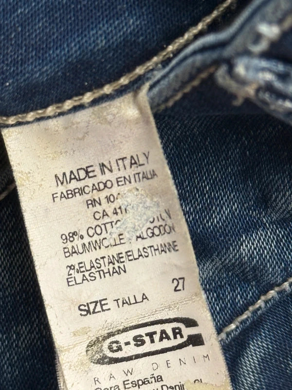 G-Star Damen Jeans Blau Gr. S W27 Bootcut 98% Baumwolle Made in Italy