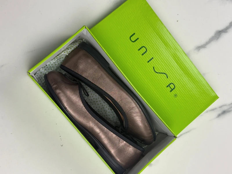 Unisa Kinder Ballerinas Pyrite Lightmetal Leder Gr. 34 Neu mit Etikett