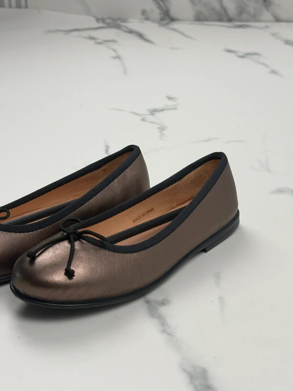 Unisa Kinder Ballerinas Pyrite Lightmetal Leder Gr. 34 Neu mit Etikett