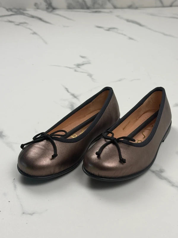Unisa Kinder Ballerinas Pyrite Lightmetal Leder Gr. 34 Neu mit Etikett