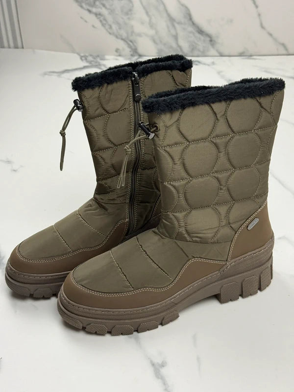 Marco Tozzi Damen Winterstiefel Khaki Neu