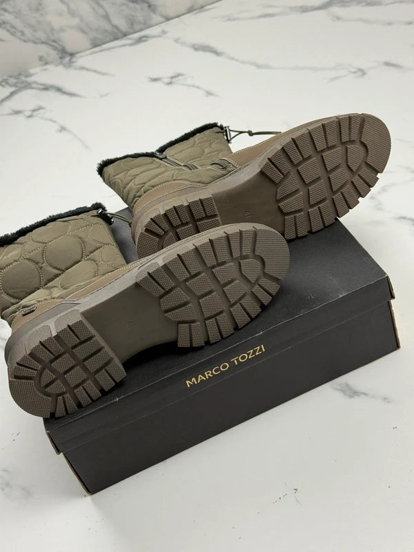 Marco Tozzi Damen Winterstiefel Khaki Neu